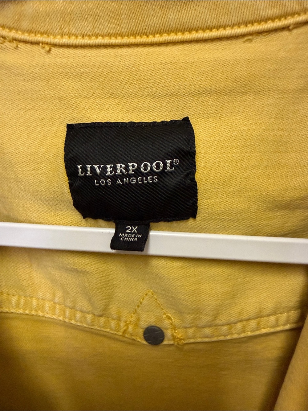 Liverpool Yellow Denim Jacket with Button Front - Picture 2 of 4